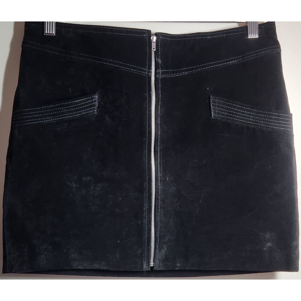 NEW MNG Zippered Suede Mini Skirt, Size Small